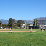 youth playing baseball